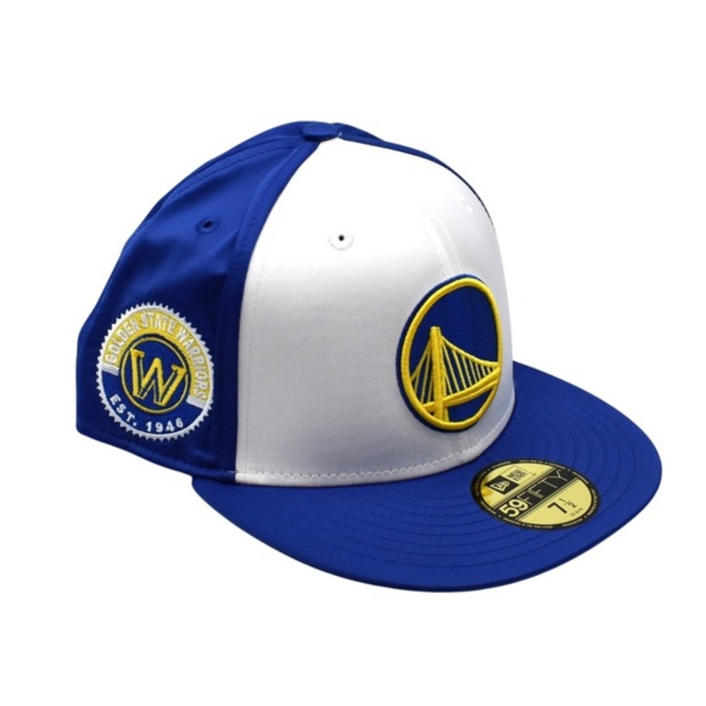 New Era 59FIFTY Golden State Warriors Throwback Satin Hat Cap 7 1/2 Blue NBA NWT